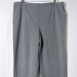 Alfred Dunner Pants Women 24W Gray Herringbone Pull On Straight Leg Comfort Work